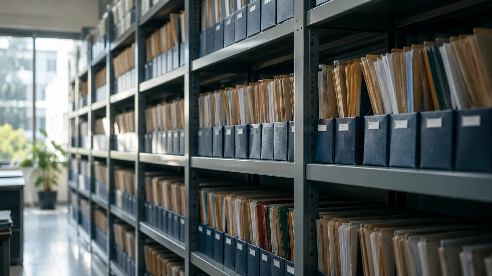Archivo organizado de expedientes y documentos de tránsito
