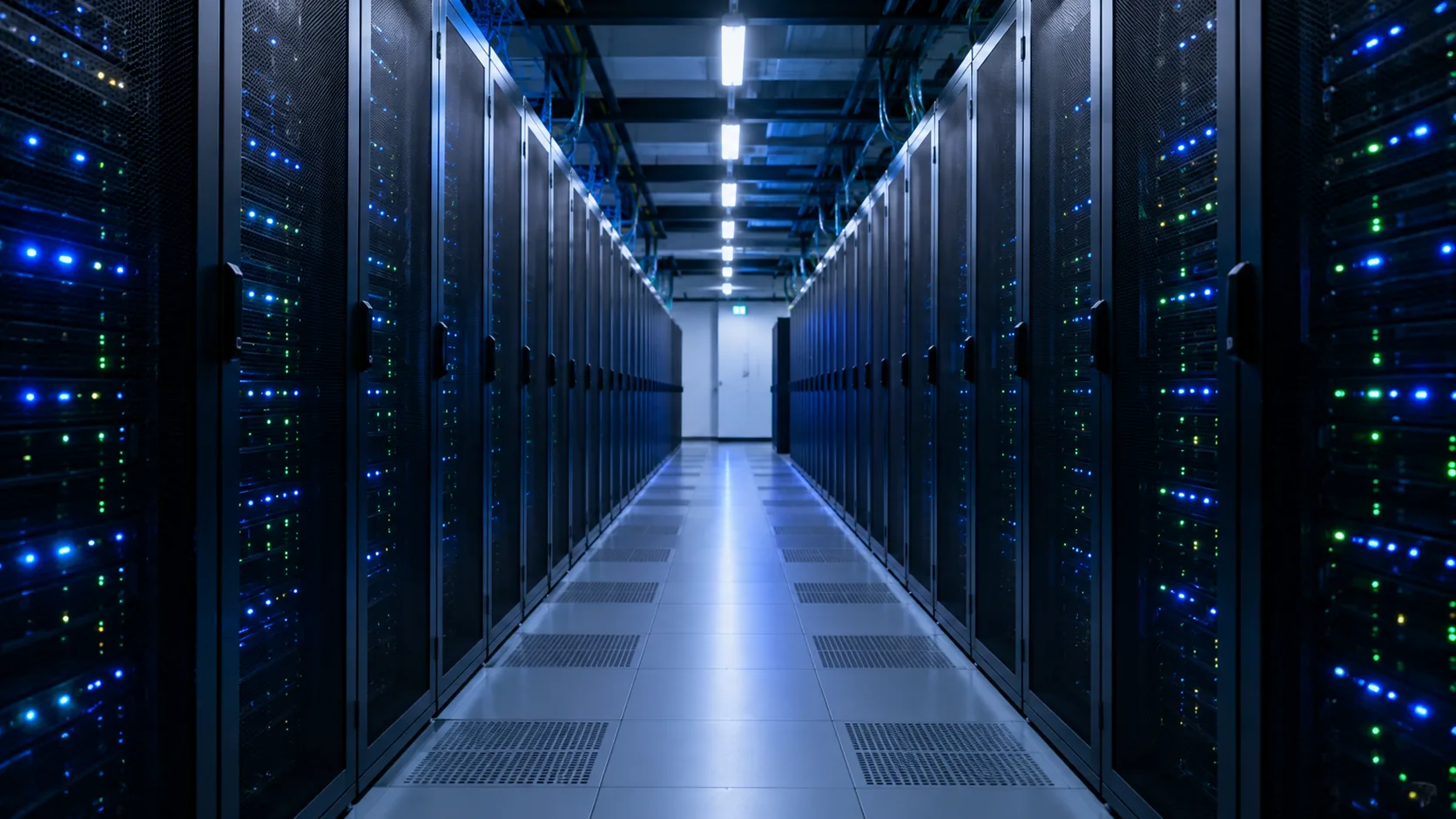 Centro de datos con servidores en operación
